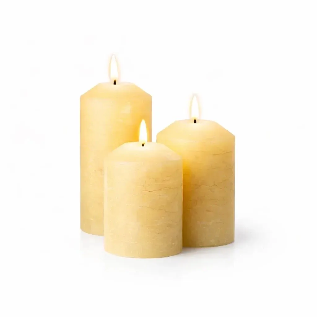 Set mit 3 LED-Kerzen, mandelförmig, Ø 7,5 × 10/12,5/15 cm, mit Fernbedienung