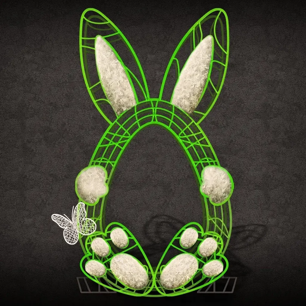 3D-Osterhase Fotopunkt, 170 × 300 cm, nicht beleuchtet