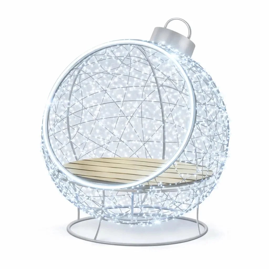 3D-LED-Leuchtstuhl-Ornament 130 cm, eisweiß, 36 V, 30,5 W, 33 kg, Eco Fix