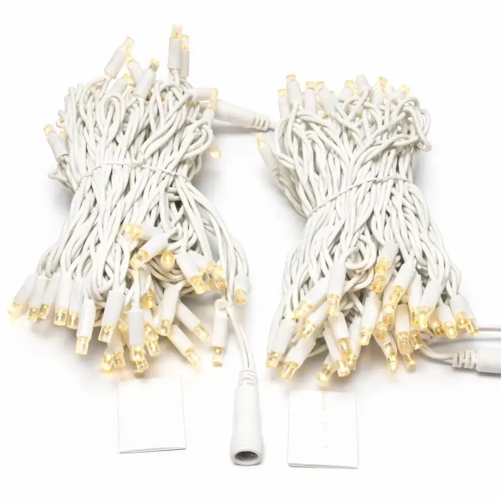 Easy Fix LED-Lichterkette, 20 m, für den Außenbereich, warmweiß, 120 LEDs, weißes Kabel, IP67