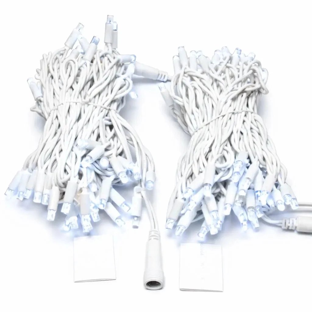 Easy Fix LED-Lichterkette, 20 m, für den Außenbereich, eisweiß, 120 LEDs, weißes Kabel, IP67