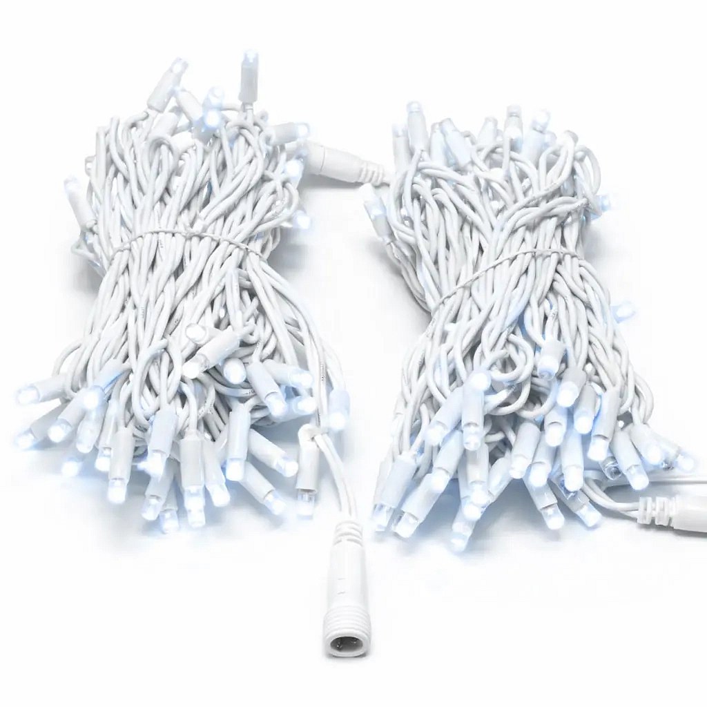 Easy Fix LED-Lichterkette, 20 m, für den Außenbereich, eisweiß mit FLASH-Effekt, 120 LEDs, weißes Kabel, IP67