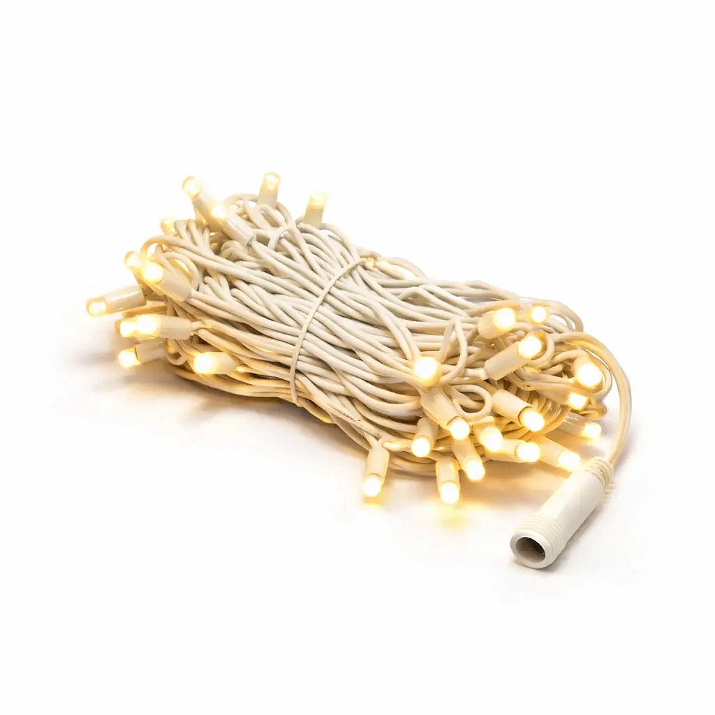 Easy Fix LED-Lichterkette, 5 m, für den Außenbereich, Kontur, warmweiß, 60 LEDs, weißes Kabel, IP67