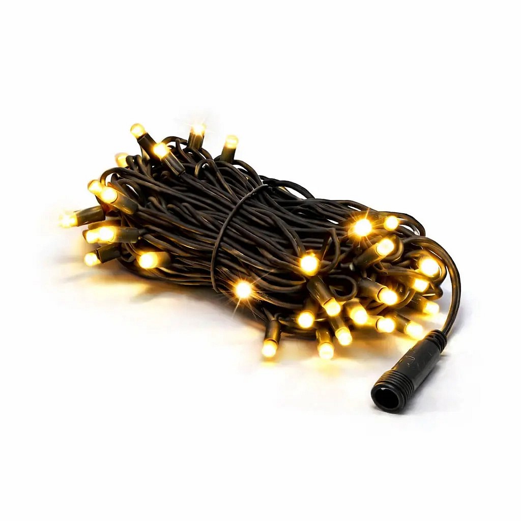 Easy Fix LED-Lichterkette 5 m Outdoor warmweiß mit FLASH, 60 Dioden, schwarzes Kabel IP67, Verlängerung