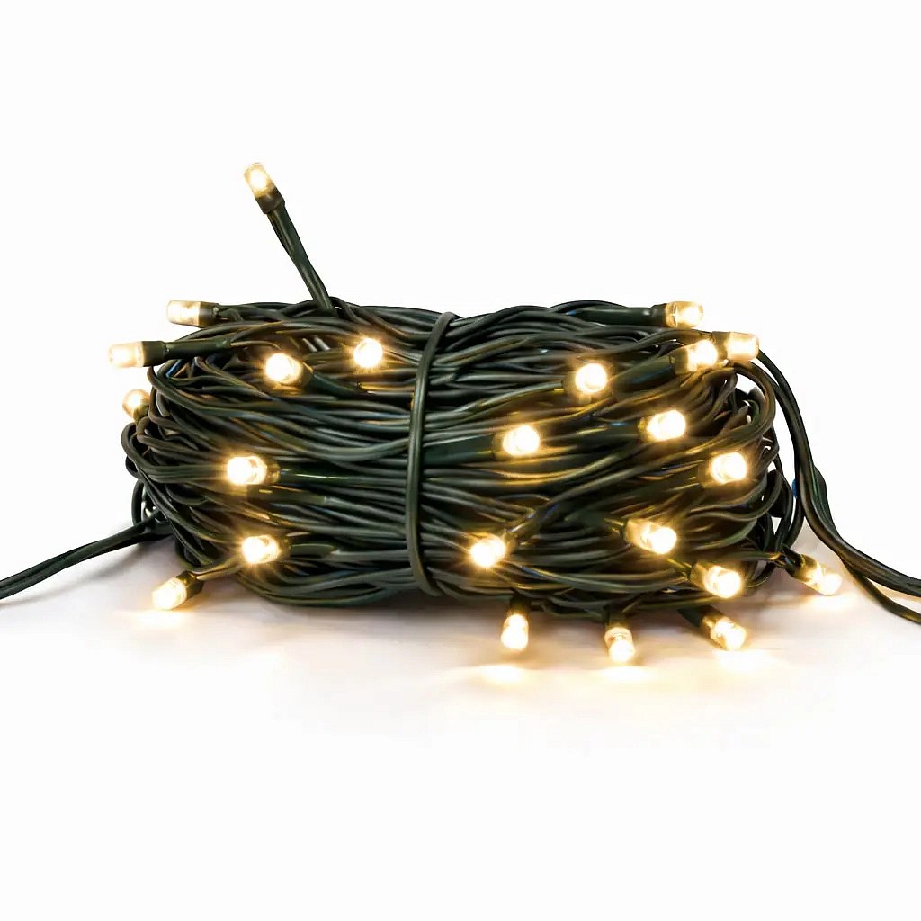 Hobby Line LED-Lichterkette, für den Außenbereich, 4 m, warmweiß, 32 LEDs, dunkelgrünes Kabel, IP44, Verlängerungskabel