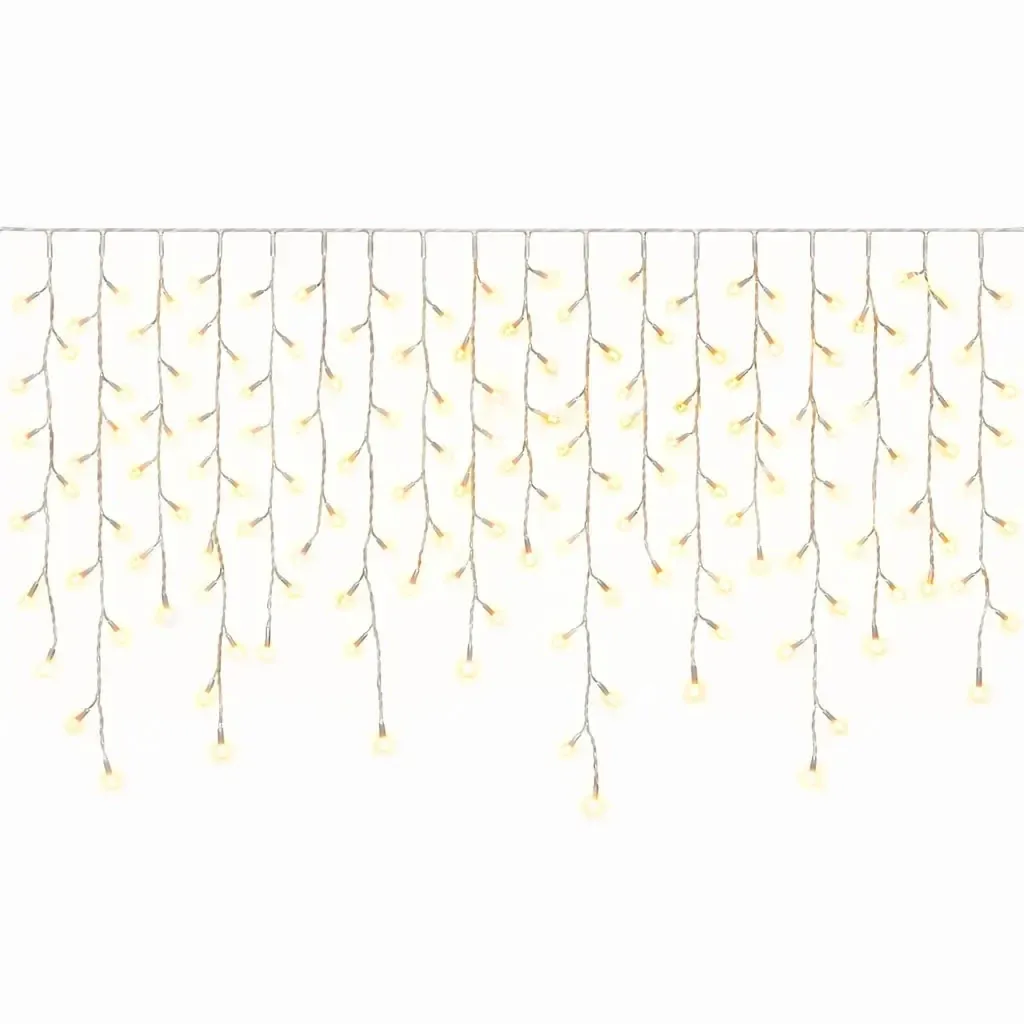 Easy Fix LED-Eiszapfen für den Innenbereich, Lichteiszapfen, 300 × 90 cm, warmweiß, 174 LEDs, transparentes Kabel, IP20, Verlängerungskabel