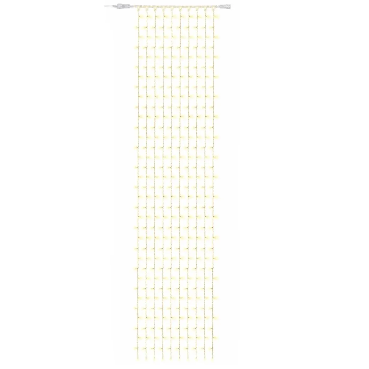 Easy Fix LED-Lichterkette für den Innenbereich, 100 × 500 cm, warmweiß, 500 LEDs, 10 Stränge, transparentes Kabel, IP20, Verlängerungskabel