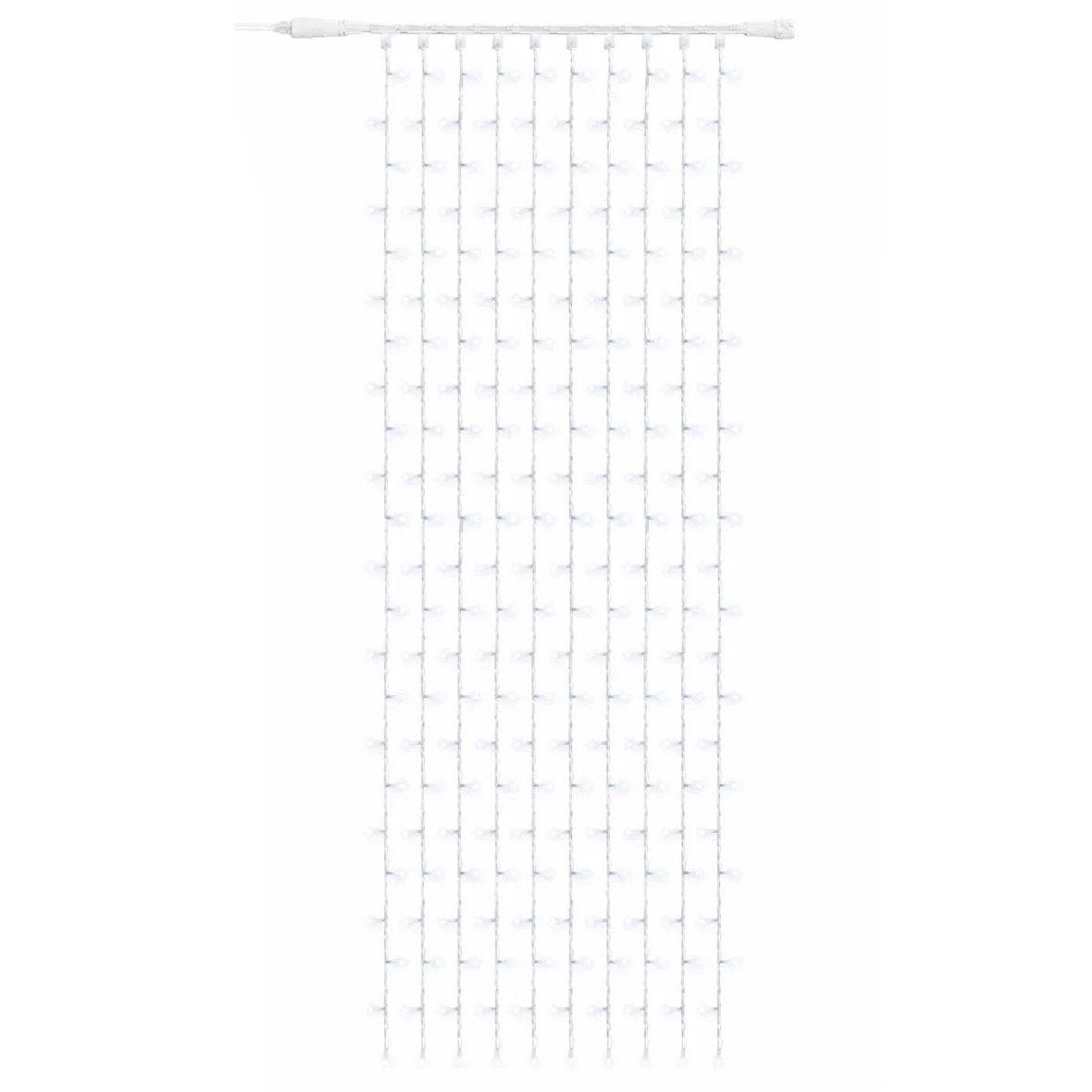 Easy Fix LED-Lichterkette für den Außenbereich, 100 × 400 cm, eisweiß mit Flash-Effekt, 600 LEDs, weißes Kabel, IP67, Verlängerungskabel