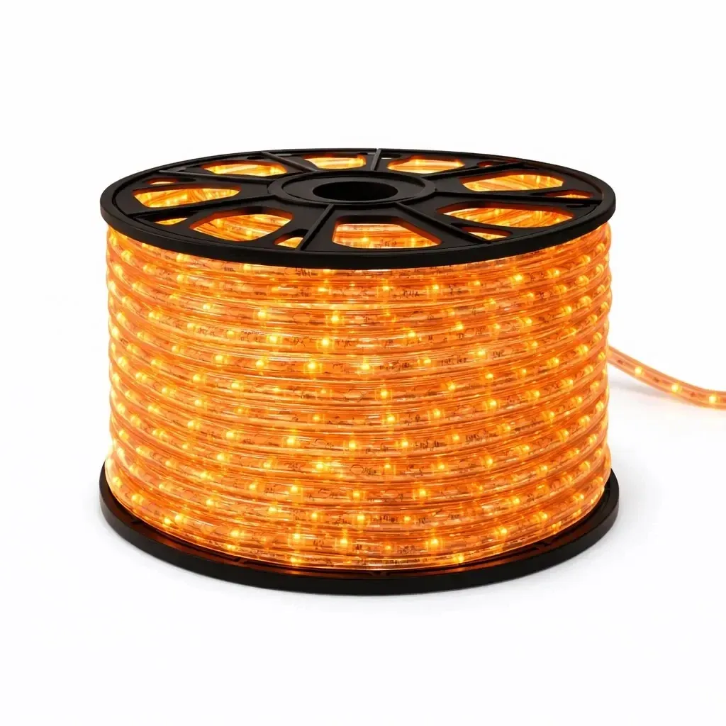 Easy Fix LED-Lichterkette für den Außenbereich, 50 m, orange, 1500 LEDs, transparentes Kabel, IP44, Spule