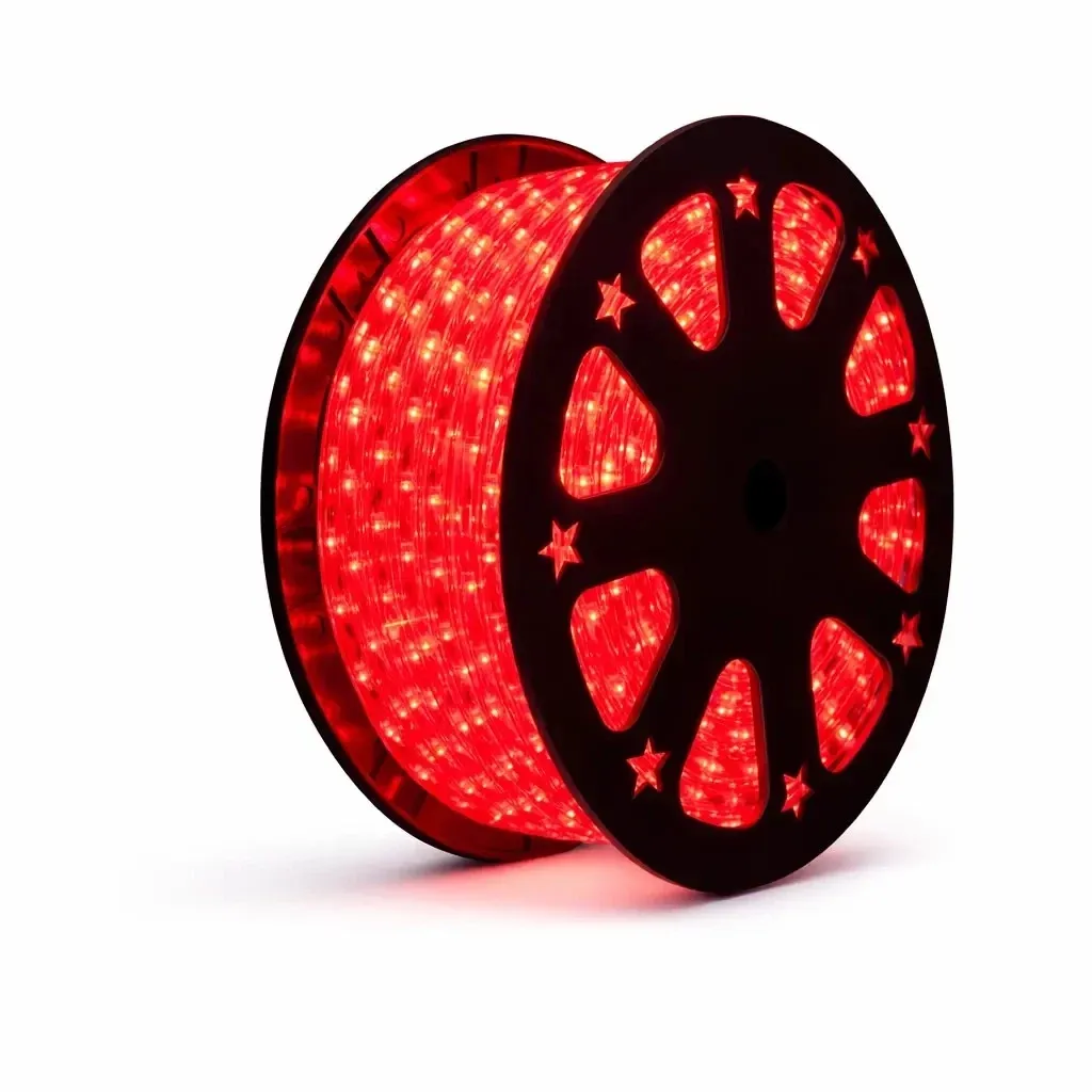 Easy Fix LED-Lichterkette für den Außenbereich, 50 m, rot, 1500 LEDs, transparent, IP44, auf Spule