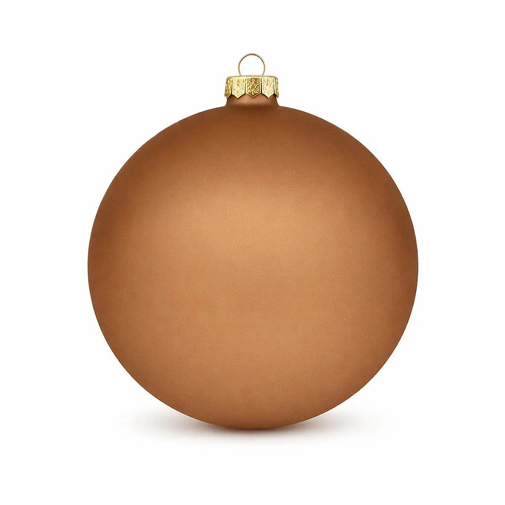Großer Weihnachtsschmuck 20 cm Kunststoffkugel mocca braun matt