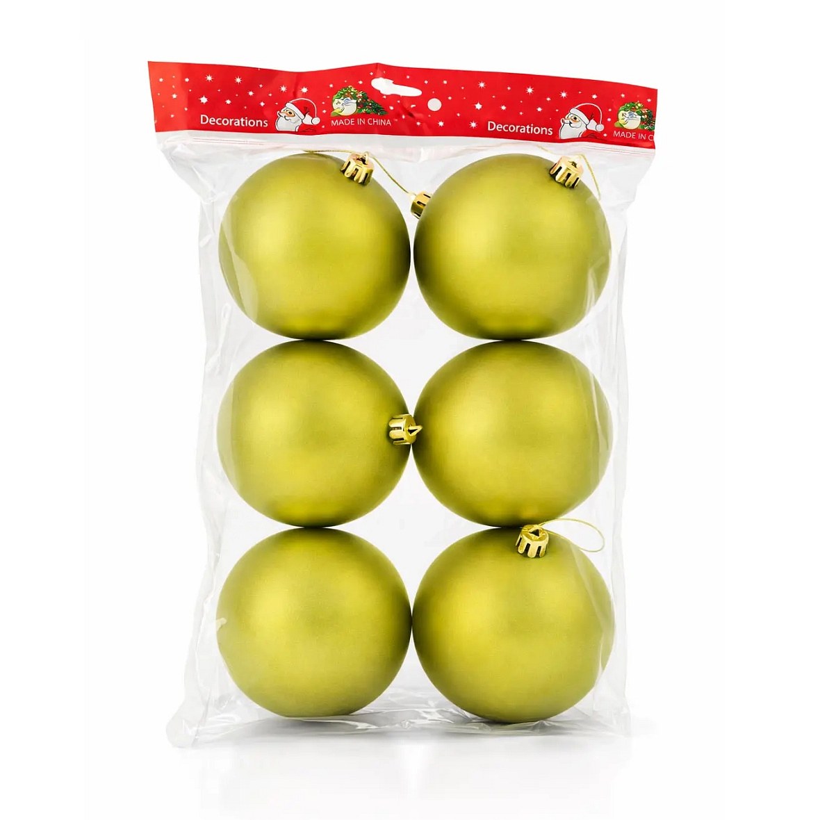 Set Weihnachtsschmuck grün matt 10 cm Kunststoffkugel, 6er-Pack
