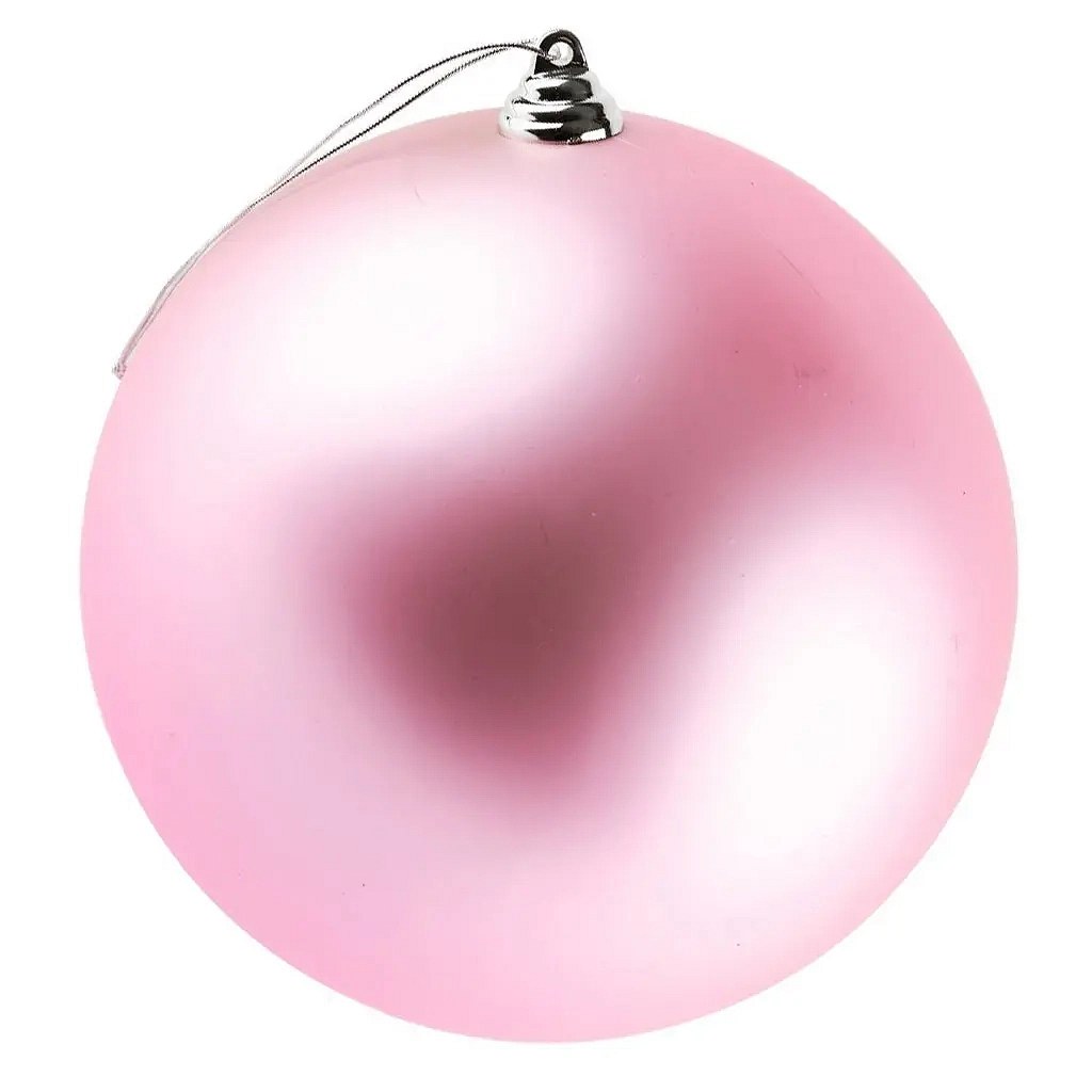 Großes Weihnachtsornament 20 cm Kunststoffkugel weich rosa glänzend