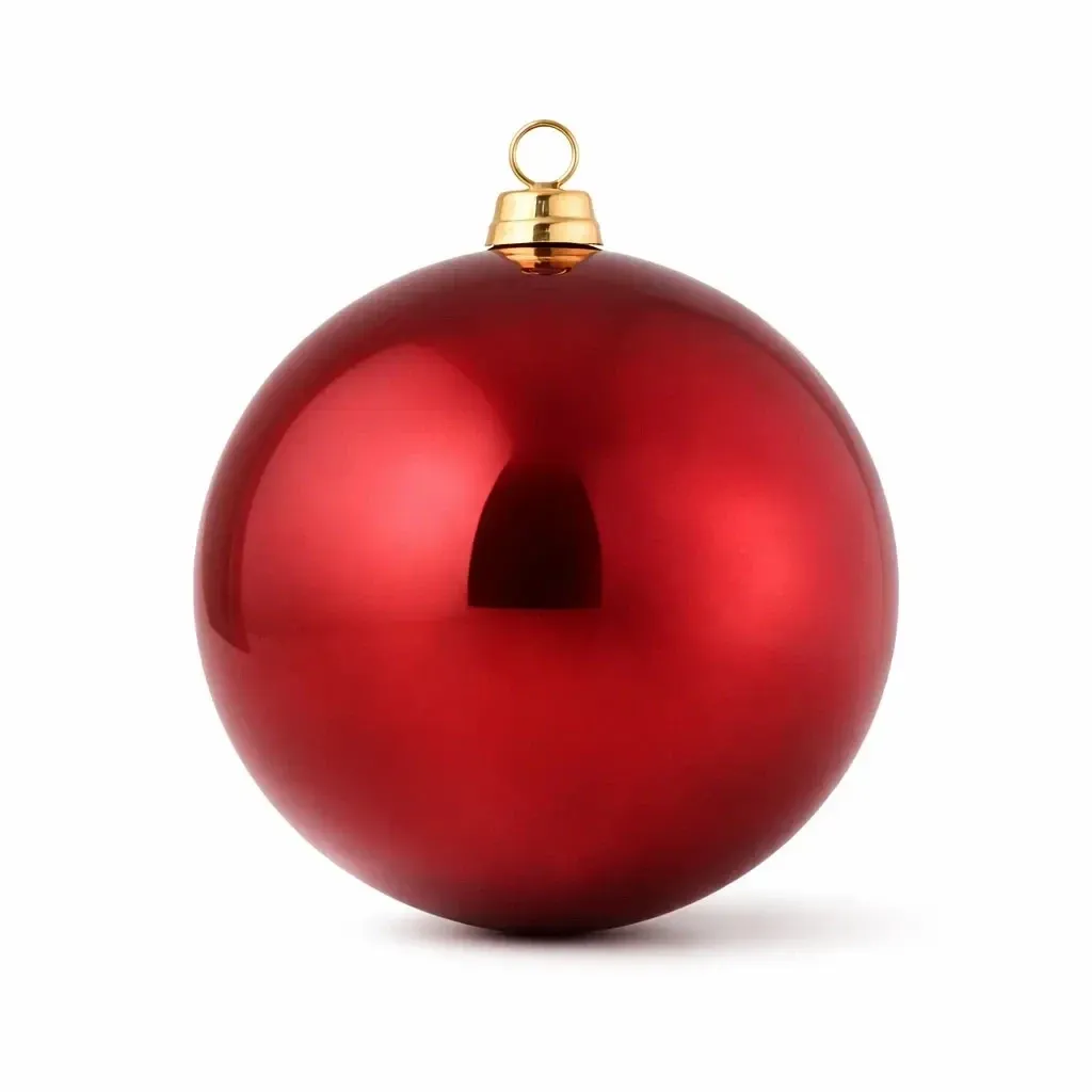 Großer Weihnachtsschmuck burgunderrot glänzend 30 cm Kunststoffkugel