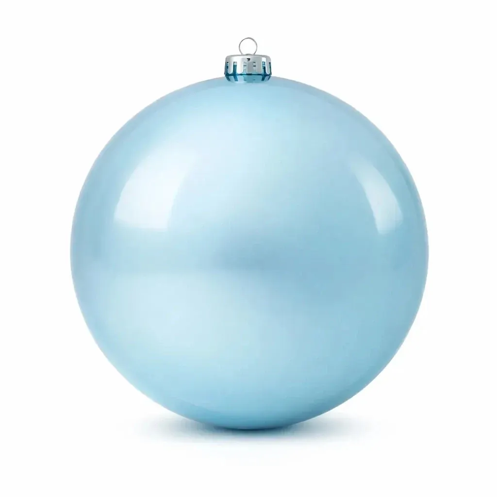 Große Weihnachtskugel 30 cm, hellblau, glänzend