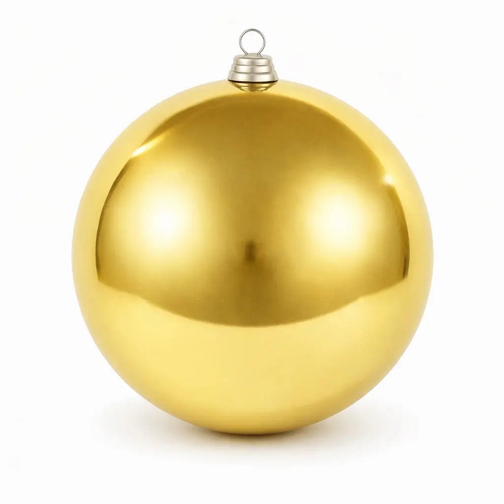 Große Weihnachtskugel 40 cm, gold, glänzend, Version 2