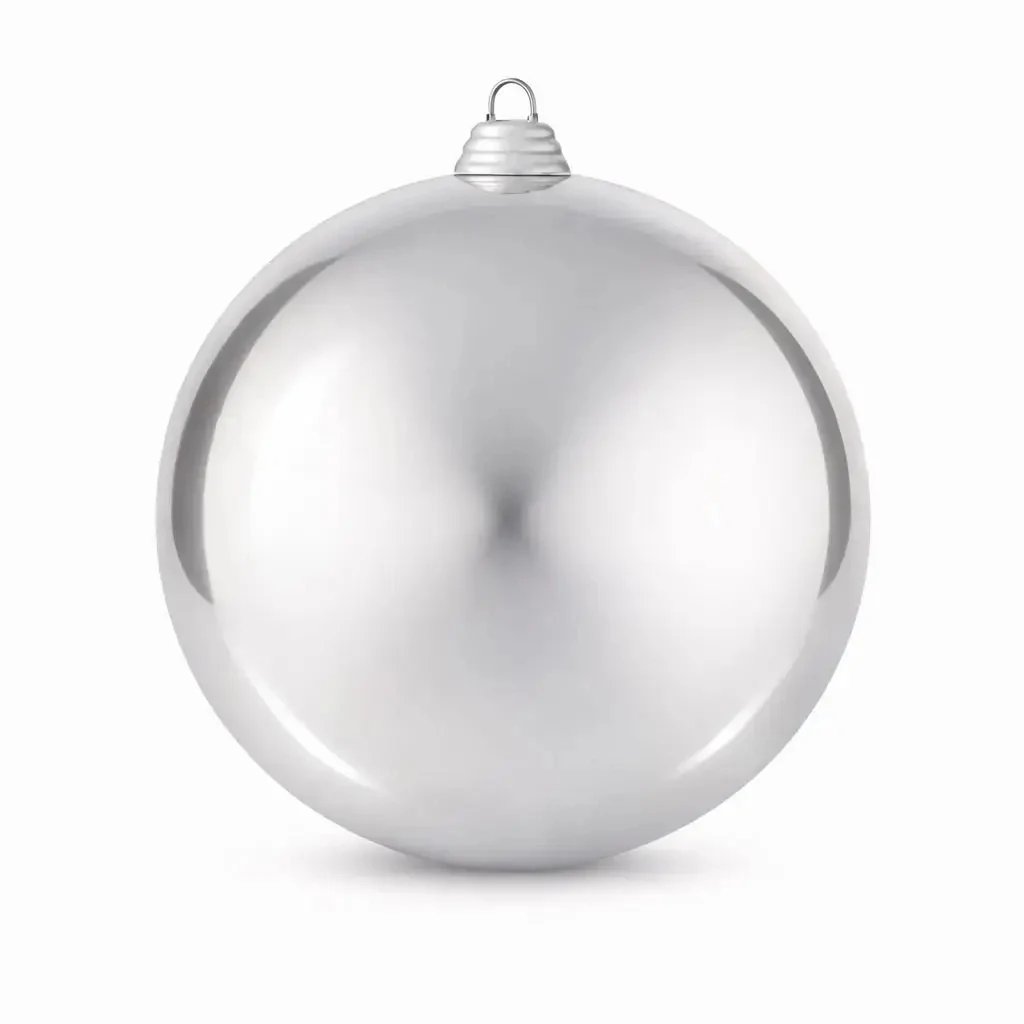 Produktion - Große Weihnachtskugel 30 cm, silber, glänzend, Kunststoffkugel