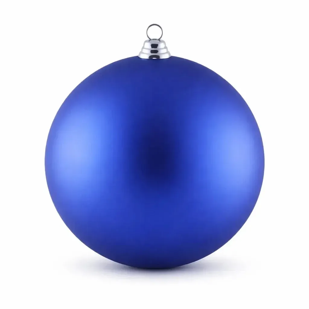 Großer Weihnachtsschmuck blau matt 30 cm Kunststoffkugel