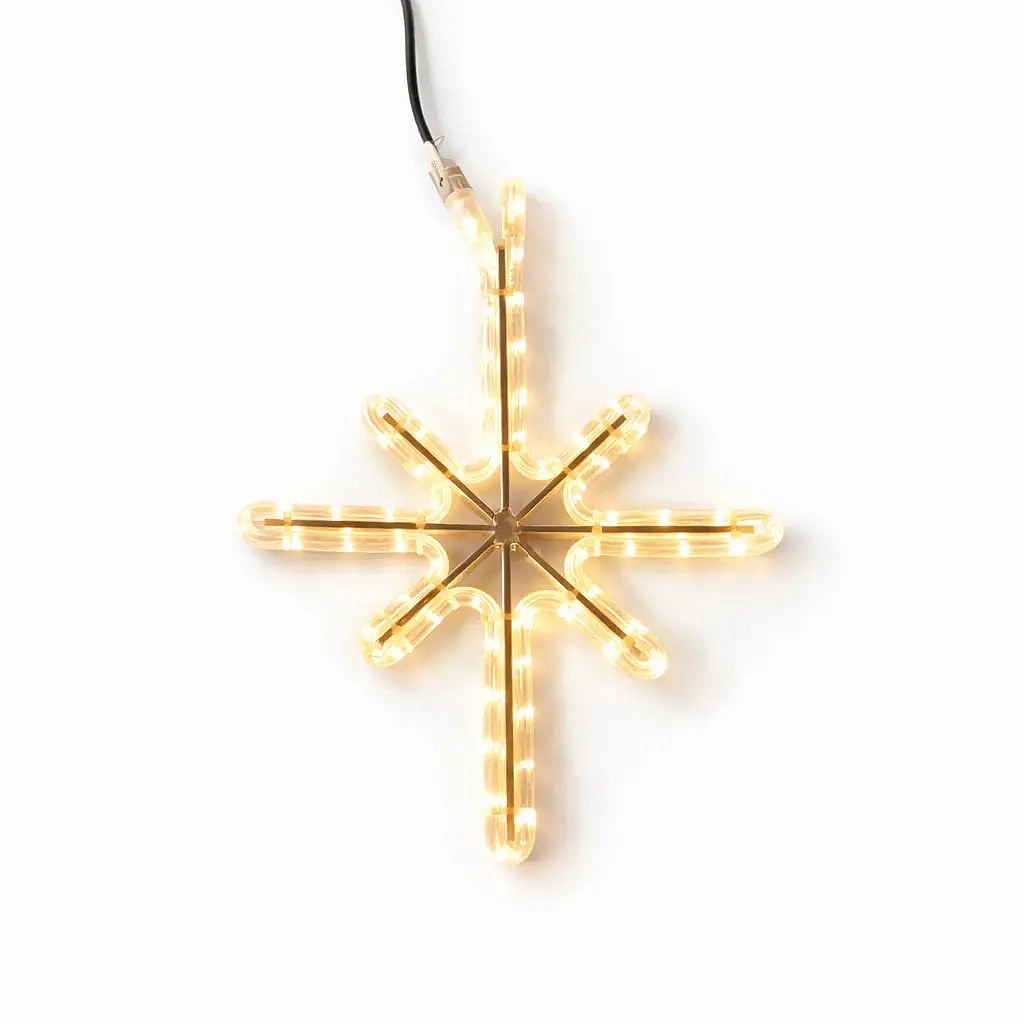 Easy Fix 2D LED-Sternleuchte Polaris I., 34 × 42 cm, warmweiß, hängend, Aluminium