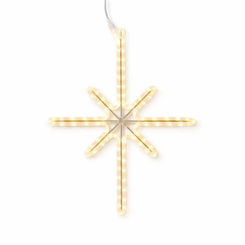 Easy Fix 2D LED-Sternleuchte Polaris I., 47 × 55 cm, warmweiß, hängend, Aluminium