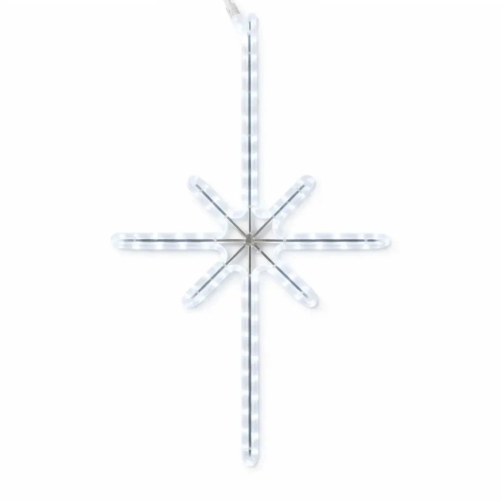 Easy Fix 2D LED-Sternleuchte Polaris I., 53 × 90 cm, hängend, eisweiß, Aluminium