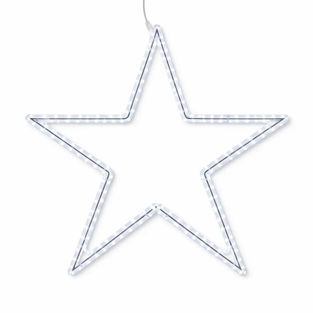 Easy Fix 2D LED-Sternleuchte VI., Ø 150 cm, eisweiß, hängend, Aluminium