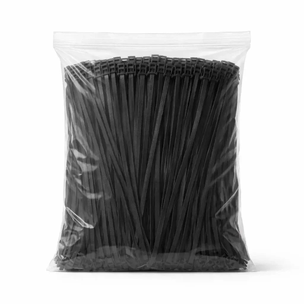 Kunststoffumreifungsbänder 3,6 mm × 20 cm schwarz, Packung mit 1000 Stück
