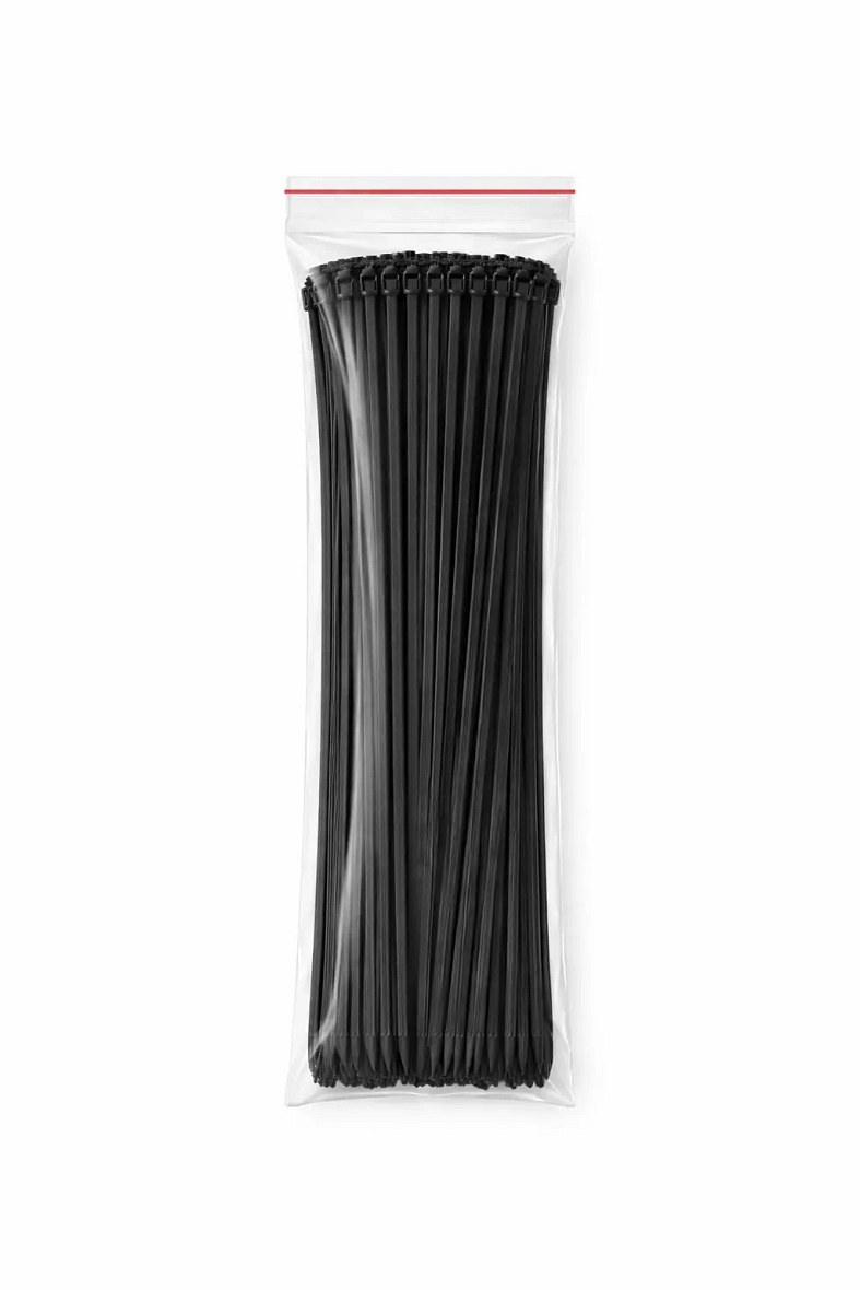 Kunststoffband 4,8 mm × 43 cm schwarzes esca-Band, Packung mit 100 Stück