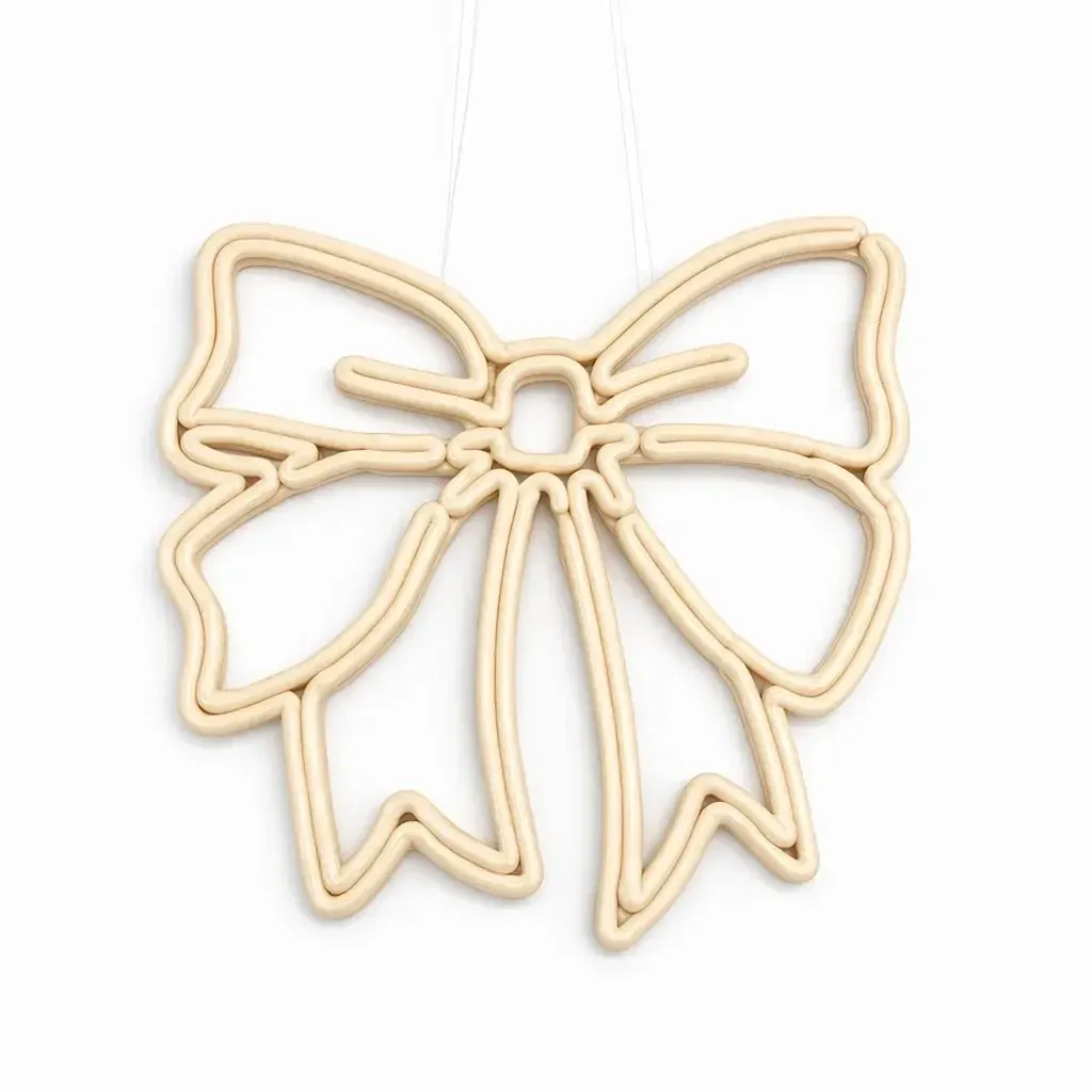 ECOprint Weihnachtsschleife Ornament 30 cm weiß, 3D-Druck, Kunststoff, Outdoor