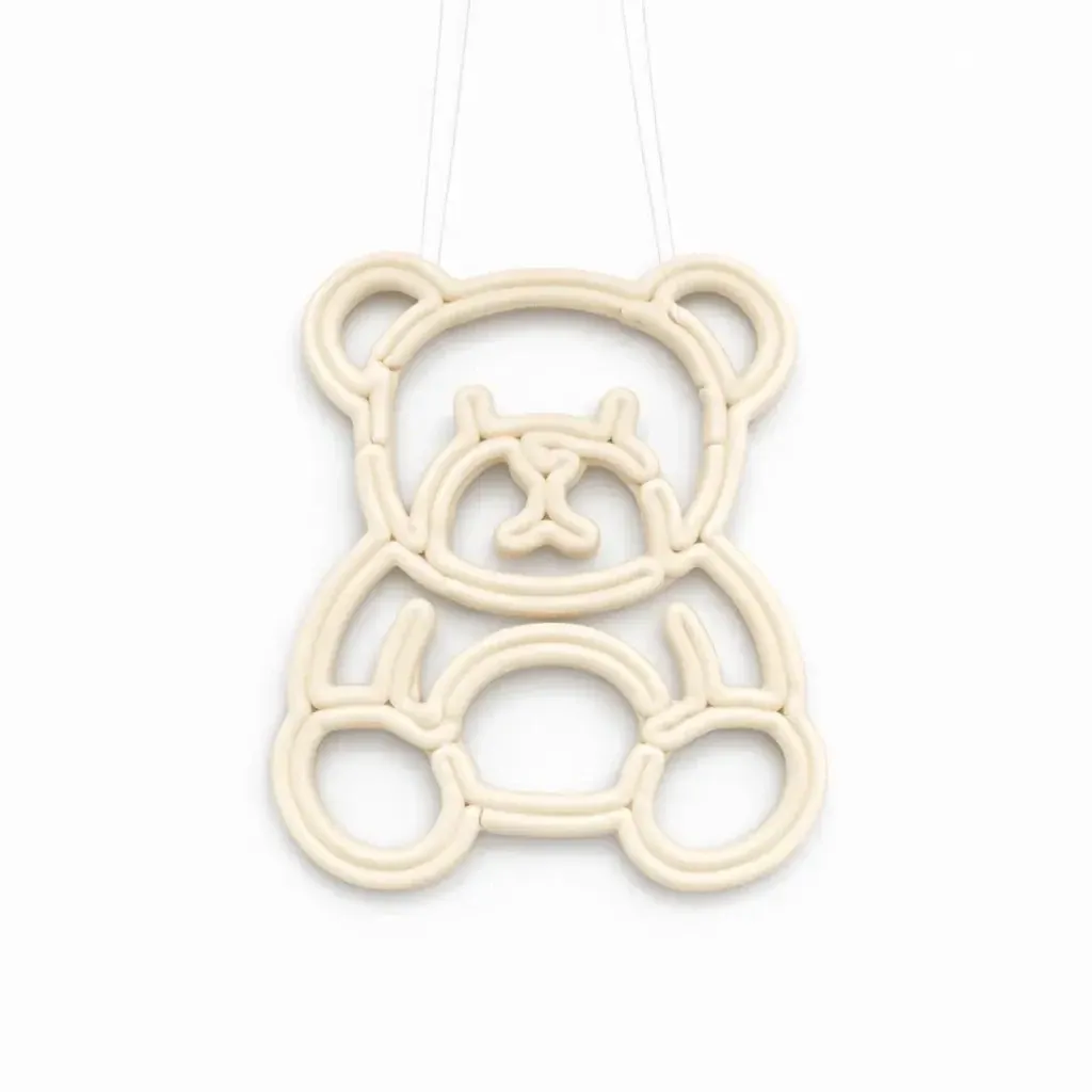 ECOprint Weihnachtsdekoration Teddybär 30 cm weiß, 3D-Druck, Kunststoff, Outdoor