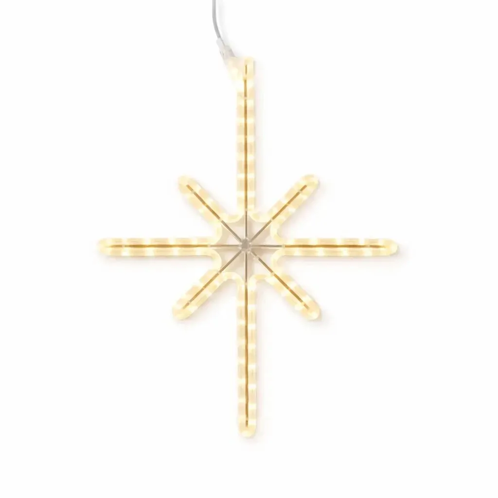 Easy Fix 2D LED-Sternleuchte Polaris II., 48 × 63 cm, warmweiß, hängend, Aluminium