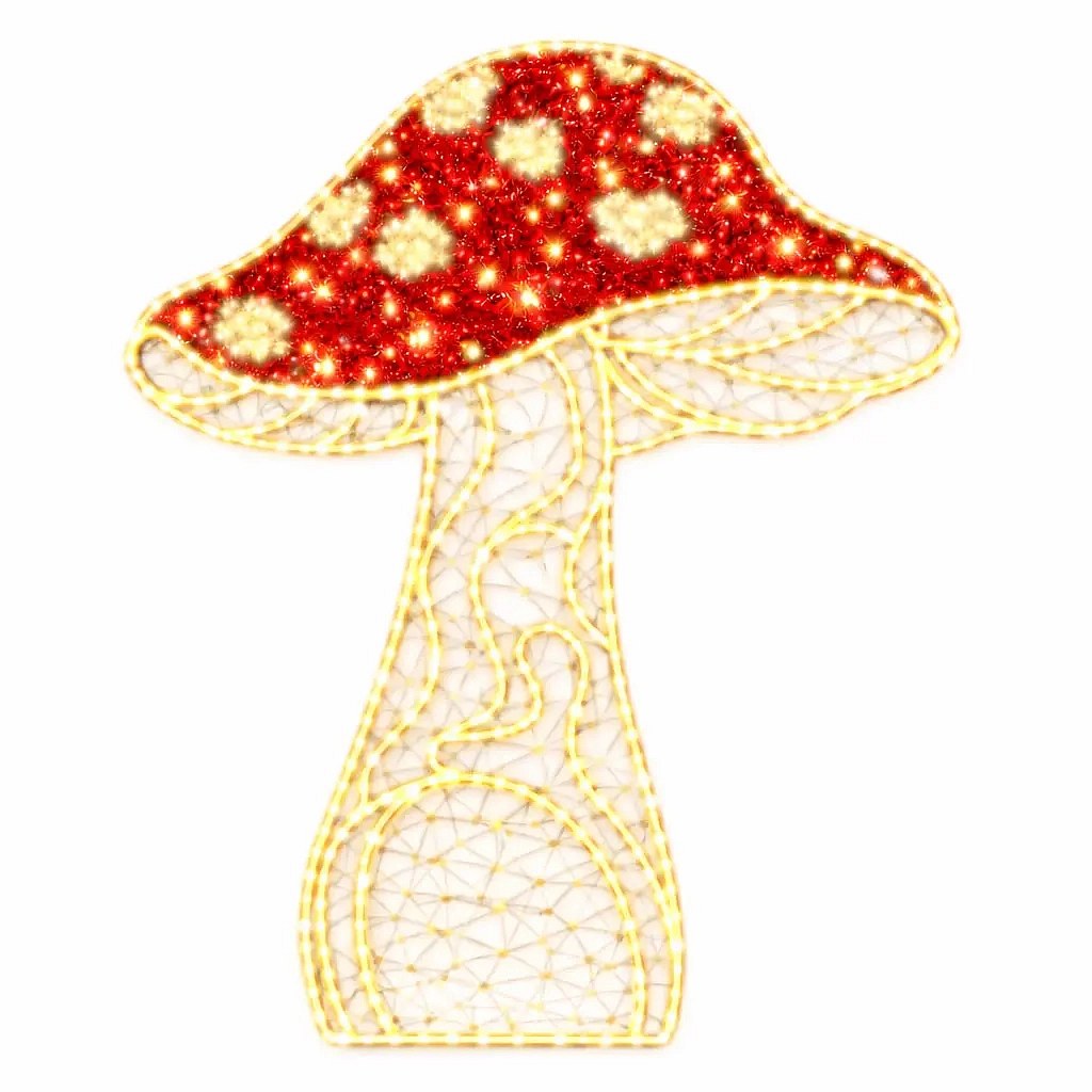Eco Fix 2D LED-Lichtpilz „Fliegenpilz I“, 148 × 200 × 3 cm, warmweiß, zum Aufhängen, 3D-Druck