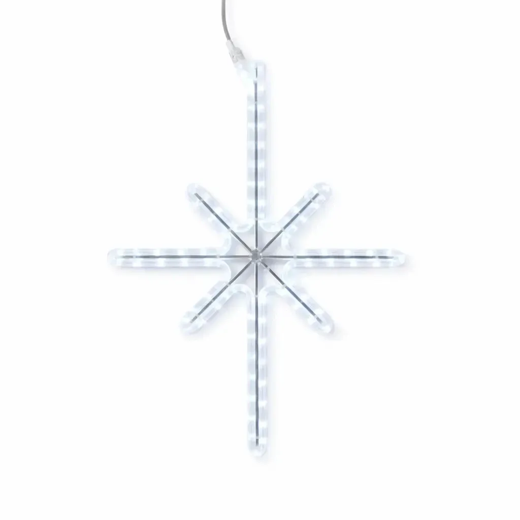 Easy Fix 2D LED-Sternleuchte Polaris I. für die öffentliche Beleuchtung, 53 × 90 cm, eisweiß, Aluminium
