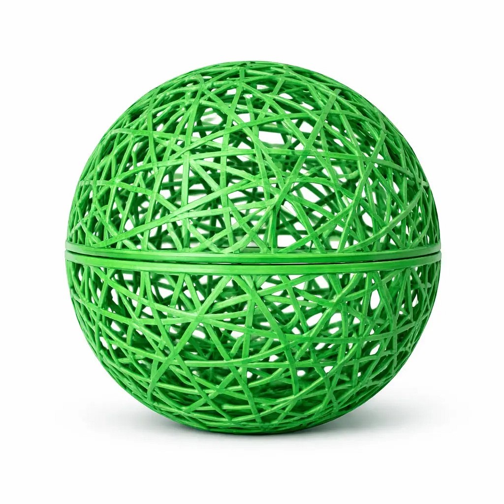 3D-Kugel Fiberglas, Durchmesser 75 cm, grün, nicht beleuchtet