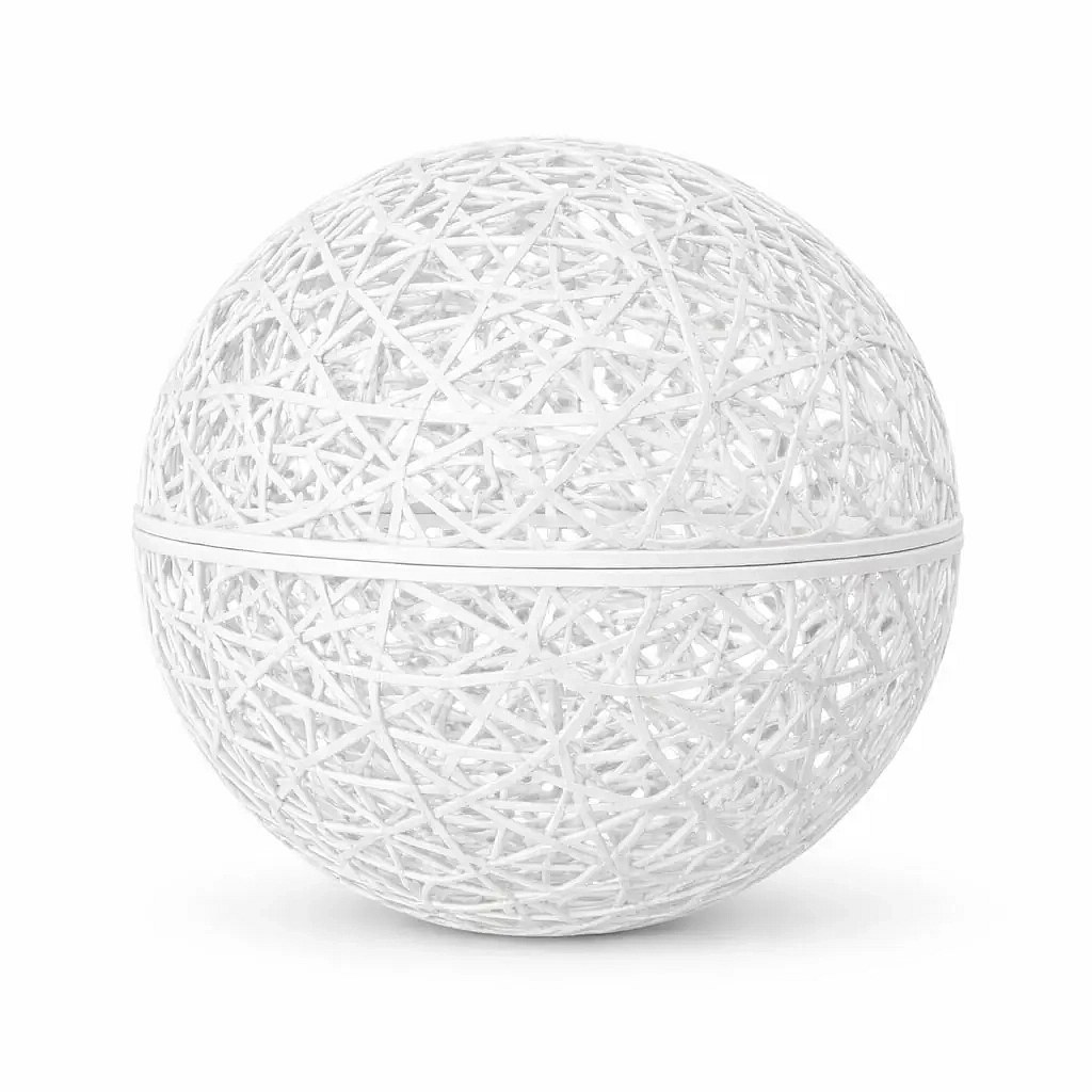 3D-Glasfaserkugel, 25 cm Durchmesser, weiß, nicht beleuchtet