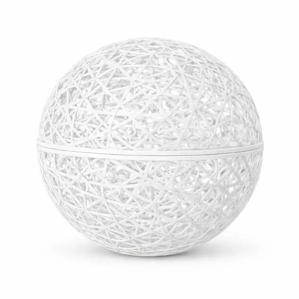 3D-Glasfaserkugel, 25 cm Durchmesser, weiß, nicht beleuchtet