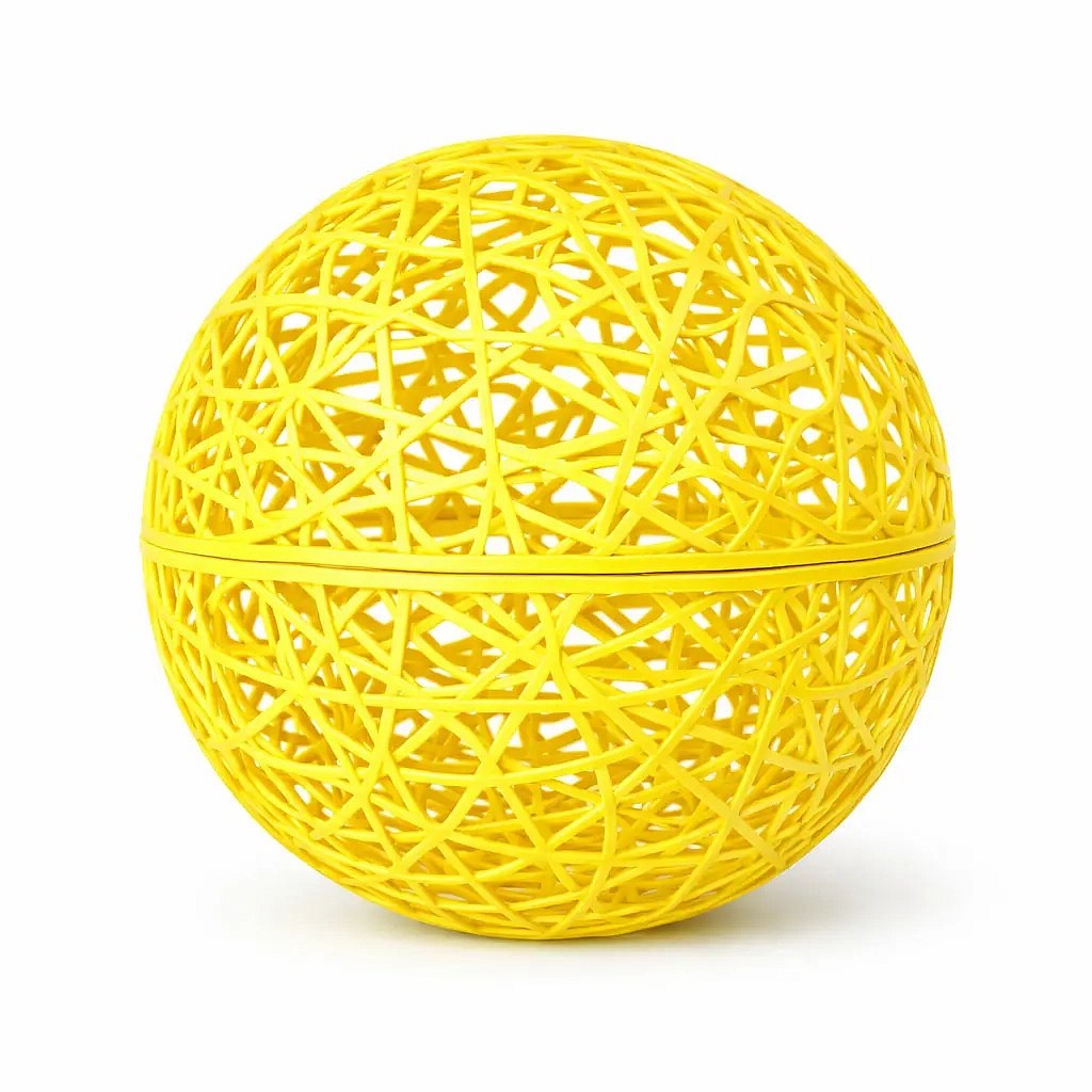 3D-Kugel Fiberglas, Durchmesser 40 cm, gelb, nicht beleuchtet