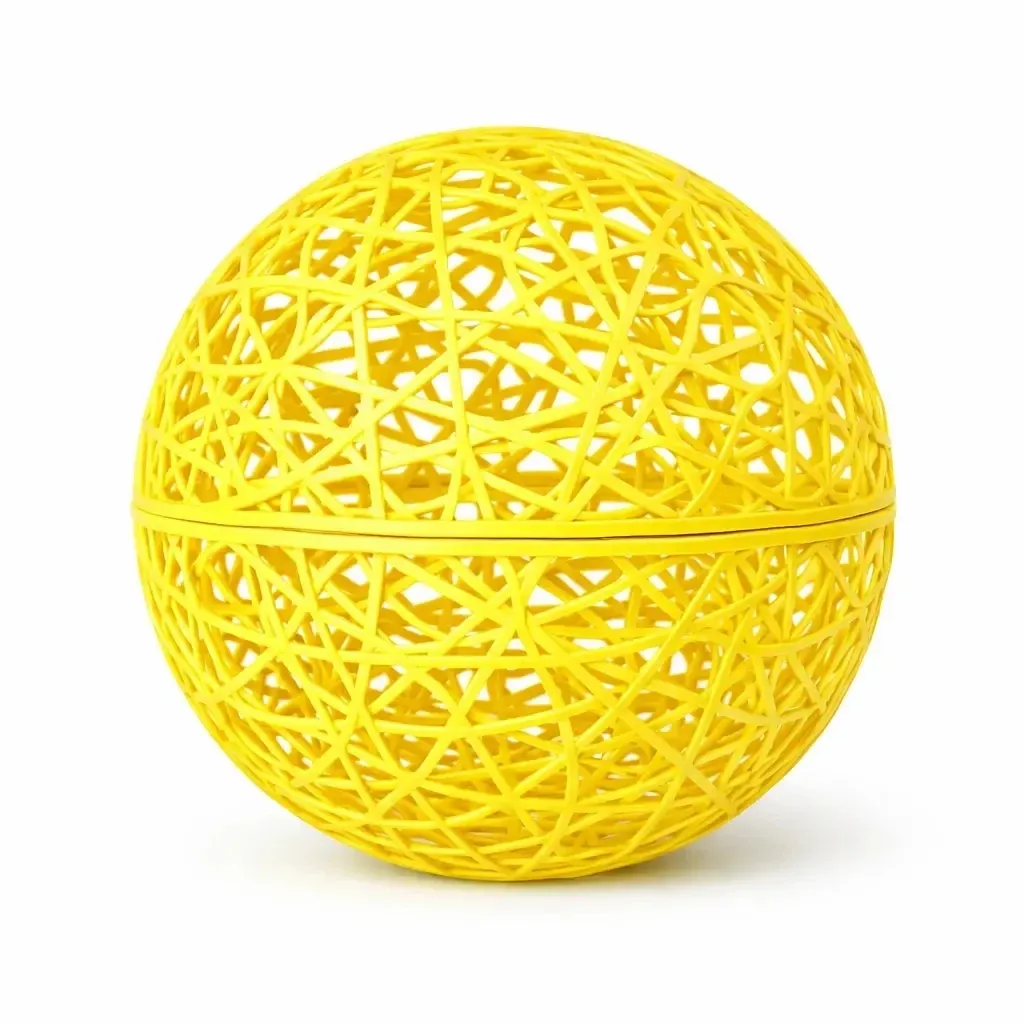 3D-Kugel Fiberglas, Durchmesser 40 cm, gelb, nicht beleuchtet