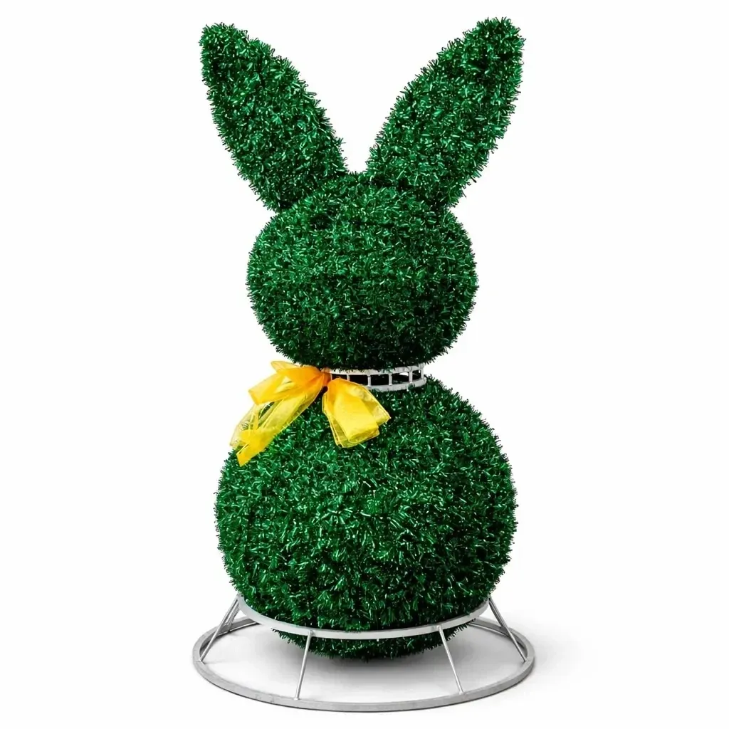 DEDH - manufacture - 3D-Osterhase, 240 cm, Fiberglas, Aluminium, grüner Teppich, unbeleuchtet, 2-teilig