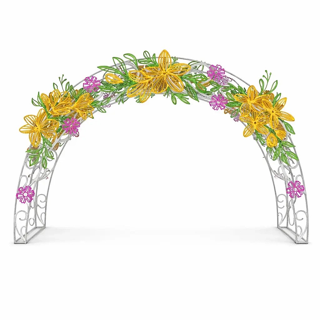 3D-Osterblumentor, 430 × 250 × 60 cm, nicht beleuchtet