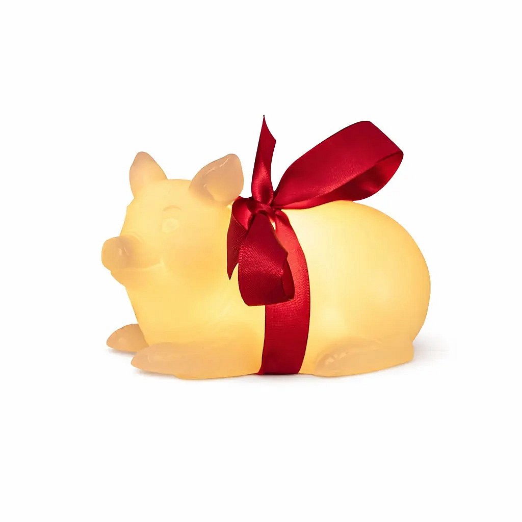 LED-Kerze aus echtem Wachs, batteriebetrieben, in Form eines Schweinchens, weiß, 4 × 12 cm, CR2032