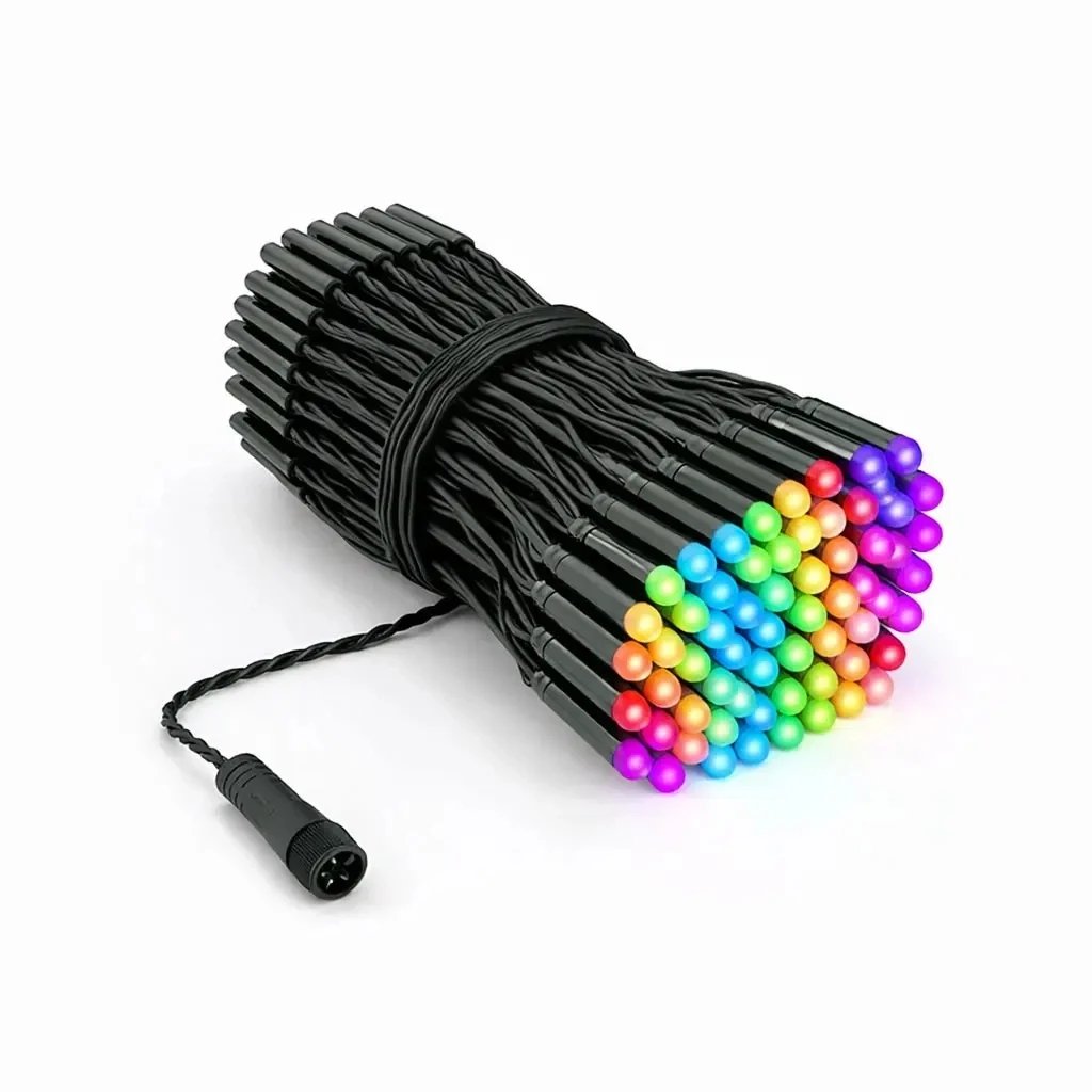 Twinkly Strings PRO Außen-Lichterkette, 25 m, RGB, 250 LEDs, schwarzes Kabel, IP44