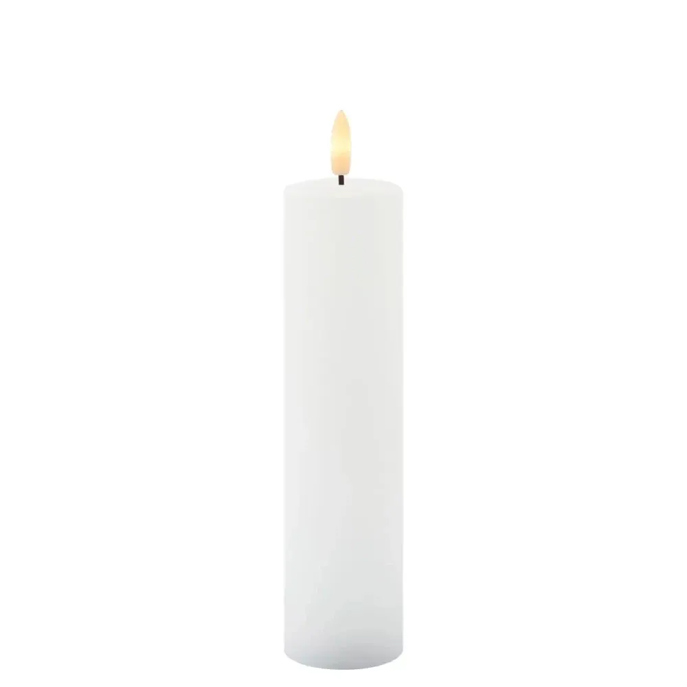 LED-Batteriekerze, Wachs Sille, Ø 5 × 25 cm, weiß, 2 × AA