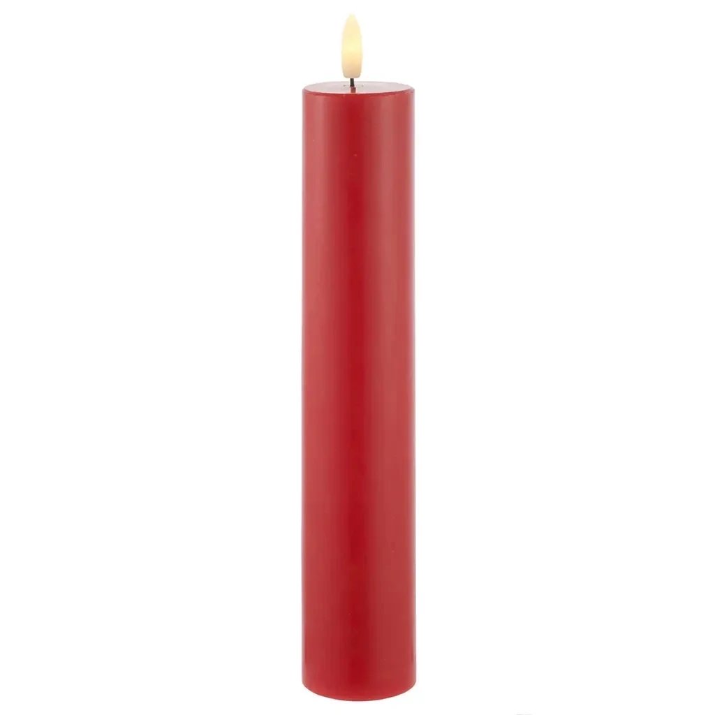 LED-Batteriekerze, Wachs Sille, rot, Ø 5 × 25 cm