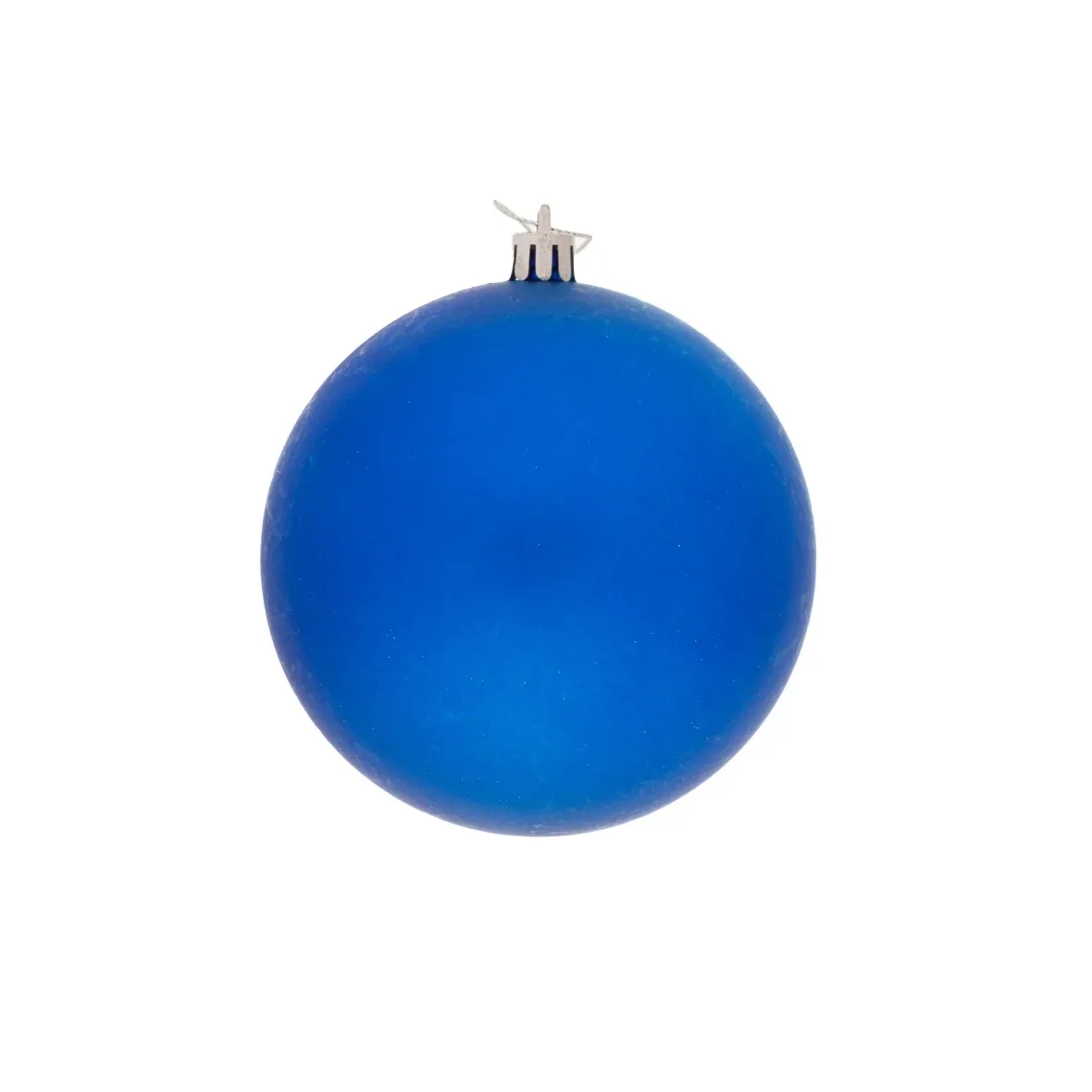 Weihnachtsschmuck-Set: blaue Kunststoffkugeln, 10 cm, matt, 6er-Pack