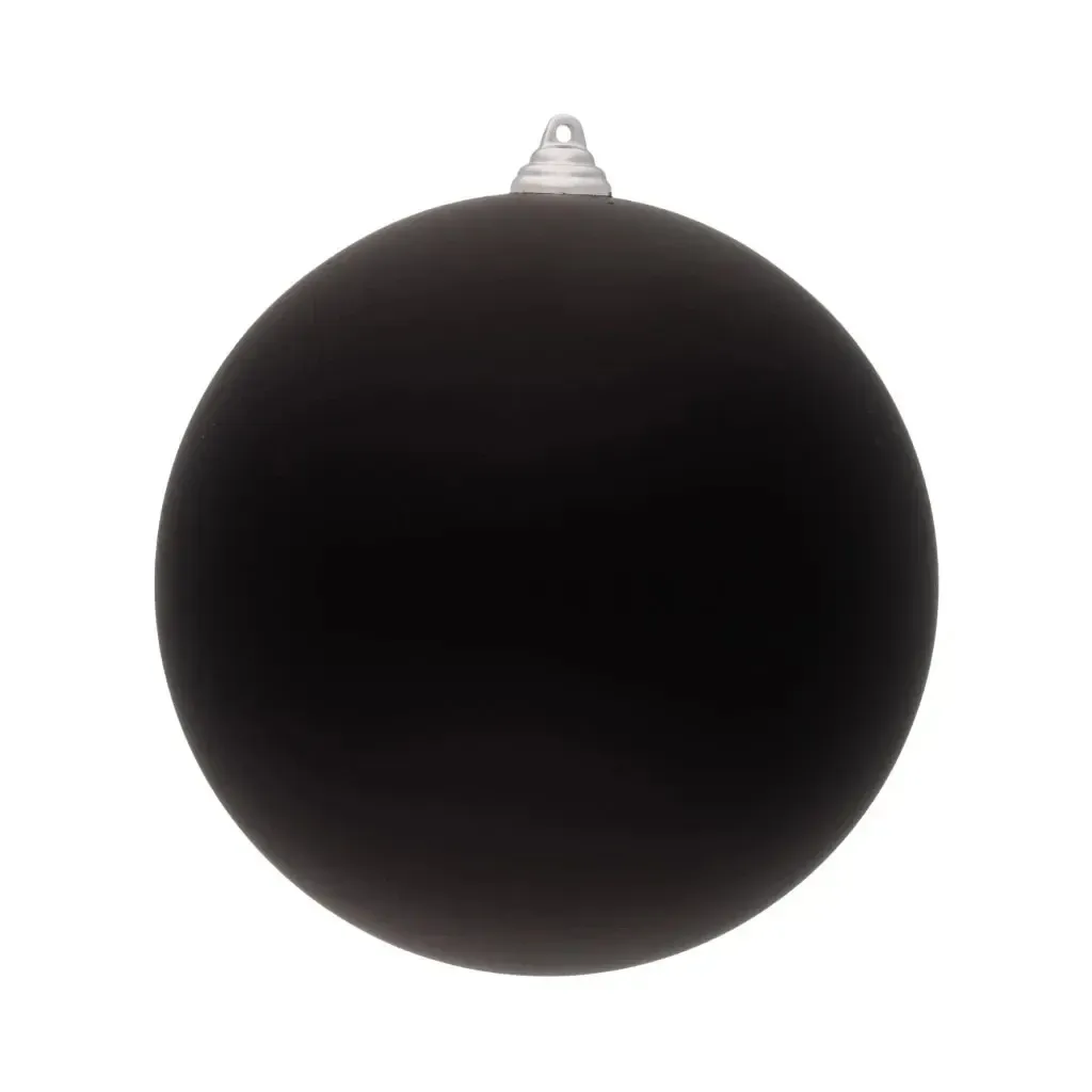 Großes Weihnachtsornament 20 cm Kunststoffkugel schwarz matt