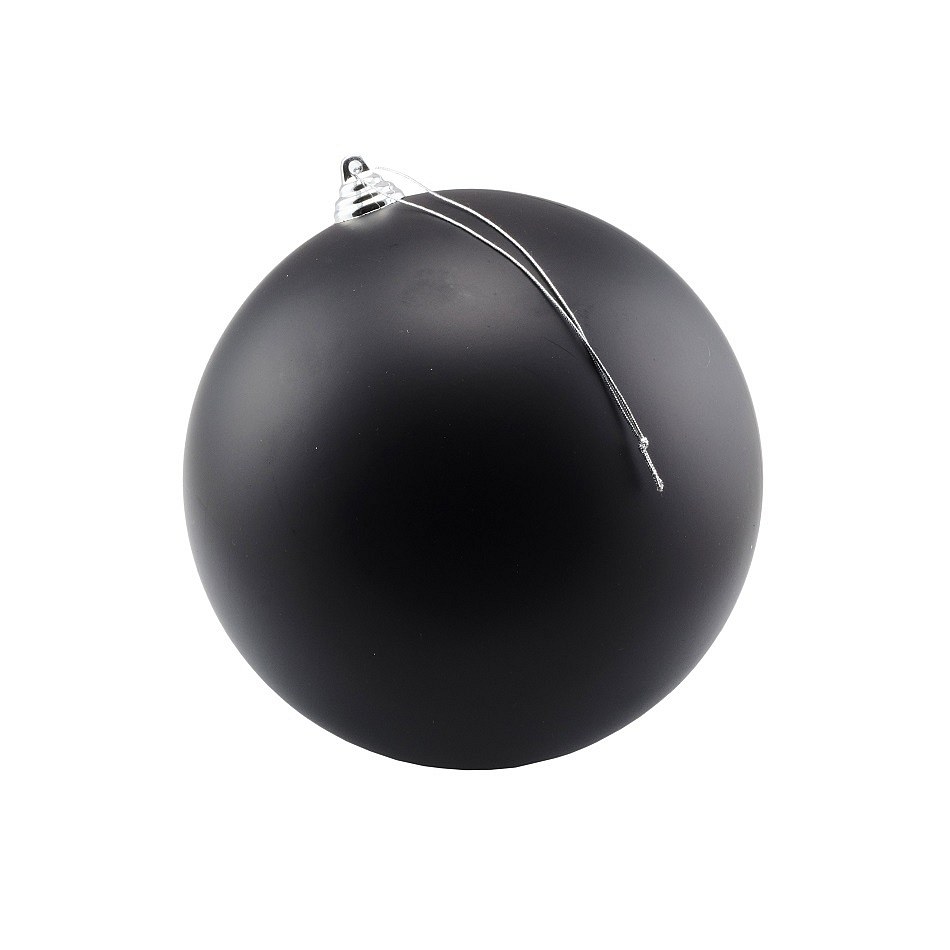 Großes Weihnachtsornament 30 cm Kunststoffkugel schwarz matt