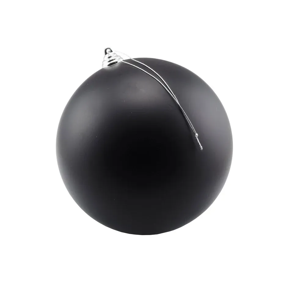 Großes Weihnachtsornament 30 cm Kunststoffkugel schwarz matt