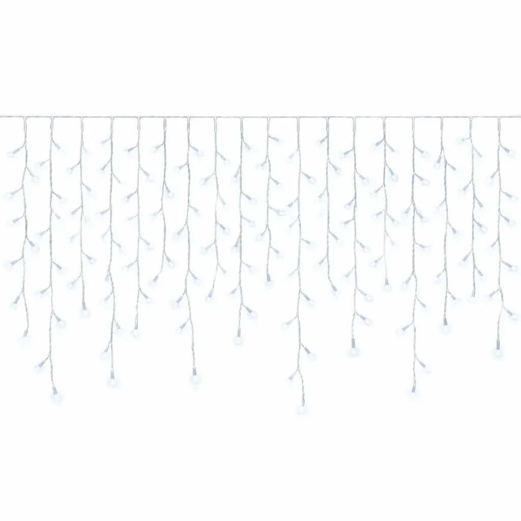 Easy Fix LED-Eiszapfenleuchten für den Außenbereich 300 × 90 cm, eisweiß, 174 LEDs, weißes IP67-Kabel, Verlängerung