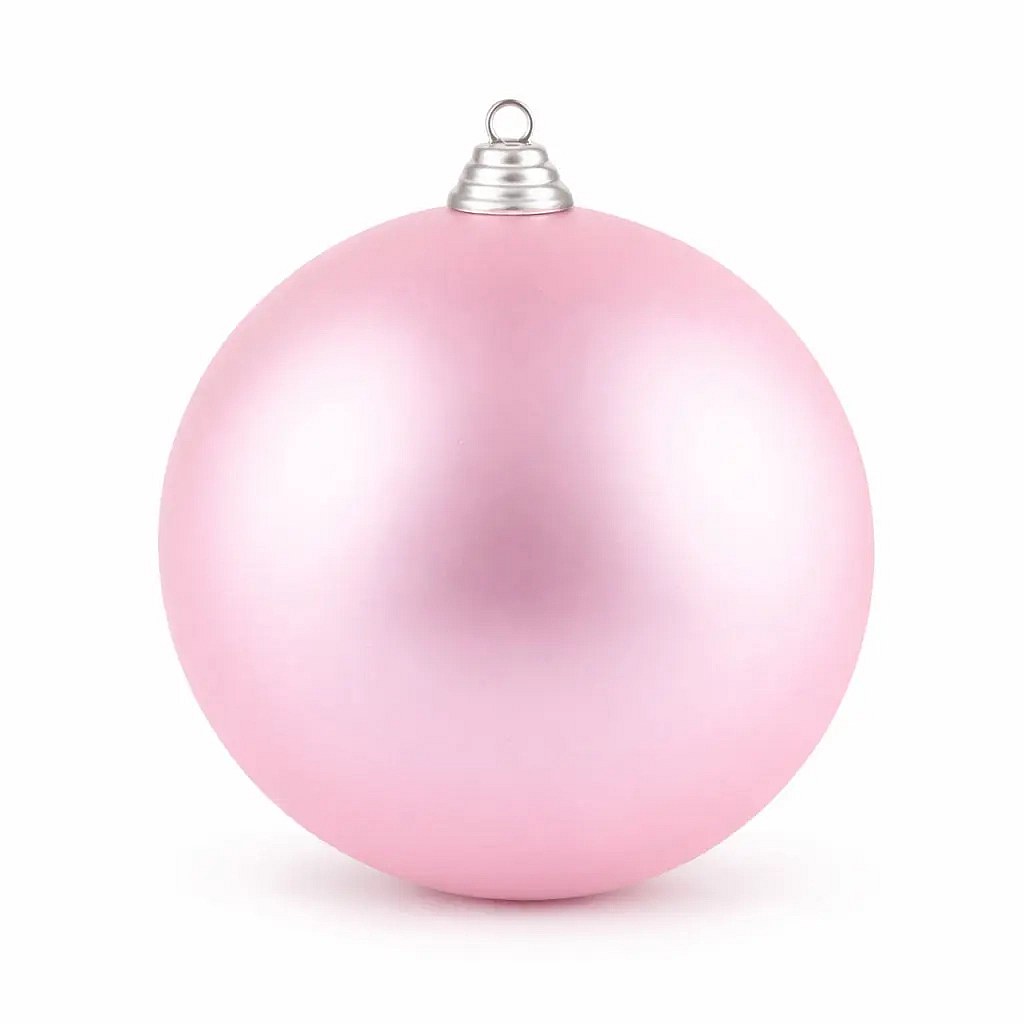 Großes Weihnachtsornament rosa matt 30 cm Kunststoffkugel